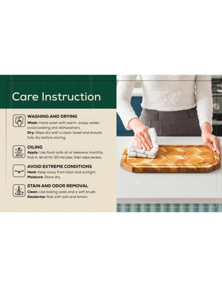 Tabla de Cortar de Madera Teak EZ FURNITURE 35.56x25.4 cm