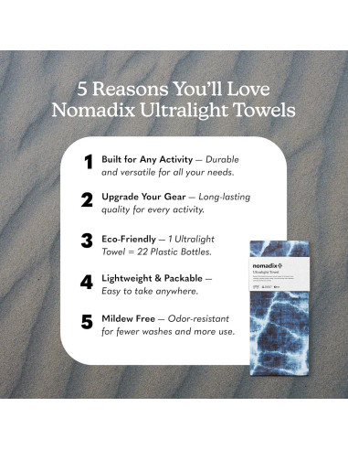 Toalla de Playa Ultraligera Nomadix Agua Azul 76x137 cm