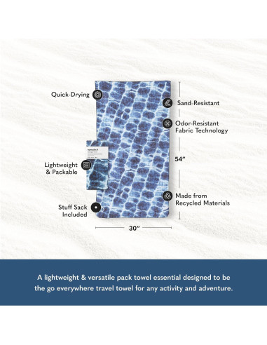 Toalla de Playa Ultraligera Nomadix Agua Azul 76x137 cm