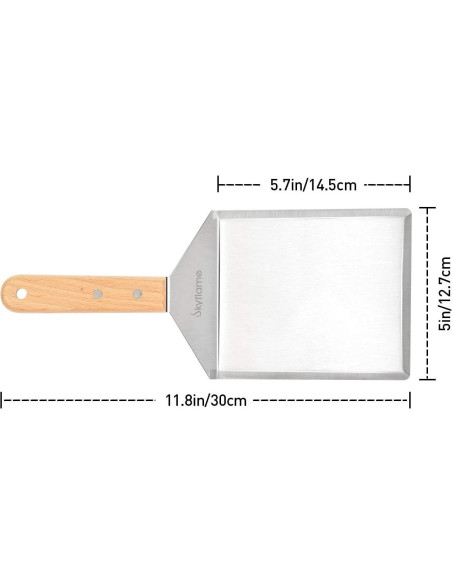 Espátula de Acero Inoxidable Skyflame 30 x 12.7 cm para BBQ