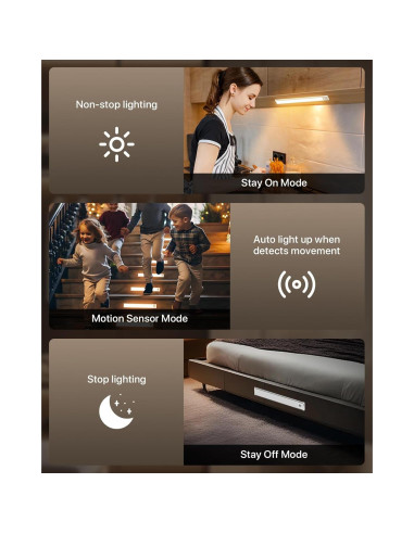 Iluminación Bajo Gabinete Ayovoch 40cm LED Recargable 2Pack