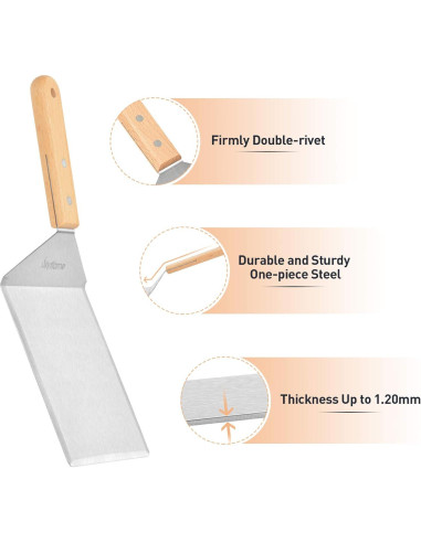 Espátula de Acero Inoxidable Skyflame 30 x 12.7 cm para BBQ