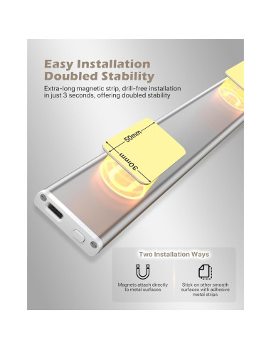 Iluminación Bajo Gabinete Ayovoch 40cm LED Recargable 2Pack