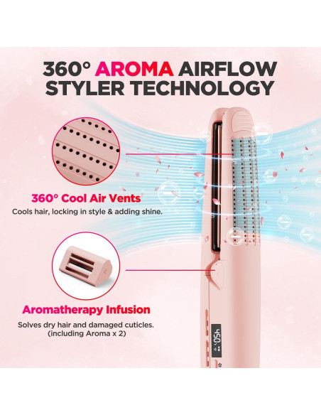 Plancha y Rizador 2 en 1 MiroPure Titanio Rosa 360