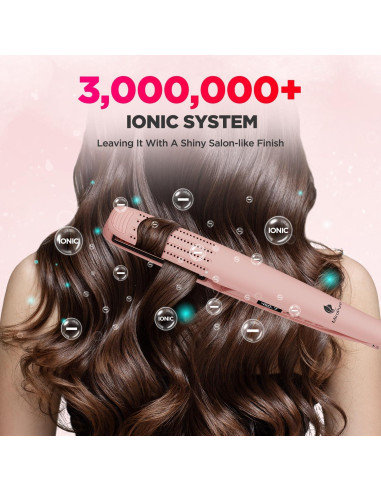 Plancha y Rizador 2 en 1 MiroPure Titanio Rosa 360