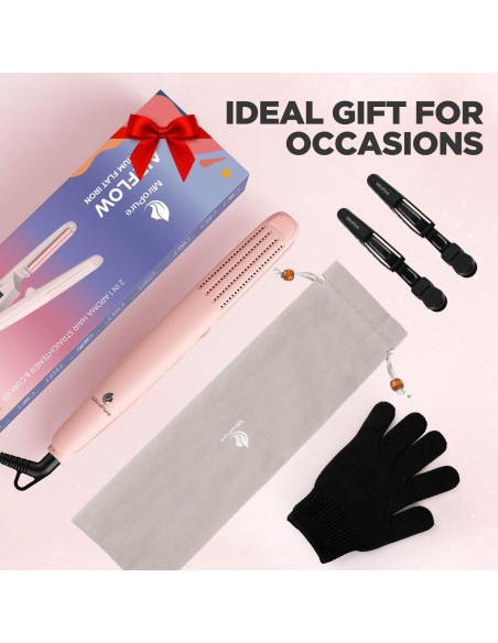 Plancha y Rizador 2 en 1 MiroPure Titanio Rosa 360