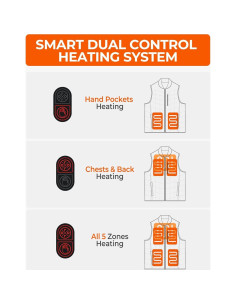 Chaleco Térmico ORORO Hombre Grande Azul con 5 Zonas de Calor 2