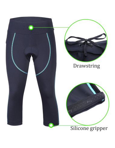 Pantalones de Ciclismo para Mujeres con Gel 3D - Blueline 3/4