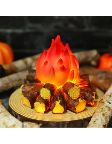 Lámpara LED Falsa de Campfire AABOOFAN 12.45x12.29cm Efecto Llama