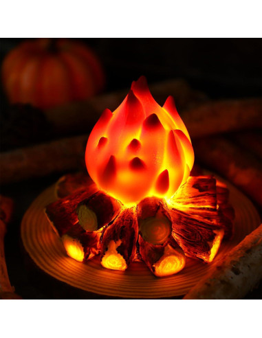 Lámpara LED Falsa de Campfire AABOOFAN 12.45x12.29cm Efecto Llama