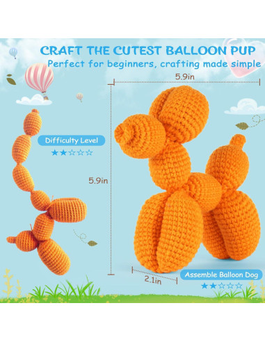 Kit de Crochet Crochetta para Principiantes - Perro Globo