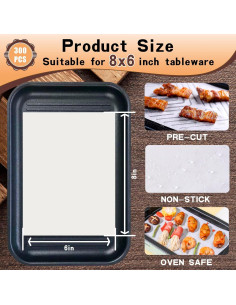 Hojas de Papel Pergamino TIMENIL 200Pcs 15.24x20.32cm Anti-adherente 2