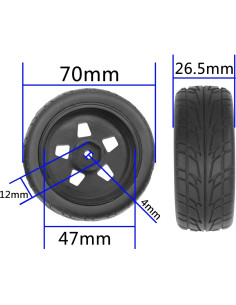 Llantas de Nylon y Neumáticos de Caucho ShareGoo 70mm RC 1/10 2