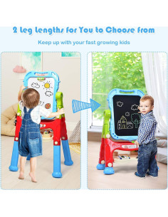 Caballete de Arte Costzon para Niños Ajustable Doble Cara Azul 2