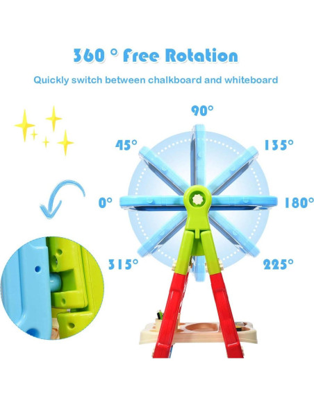 Caballete de Arte Costzon para Niños Ajustable Doble Cara Azul