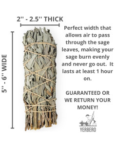 Yerbero - Kit de 3 Palos de Salvia Blanca 12.7 cm - Limpieza 2