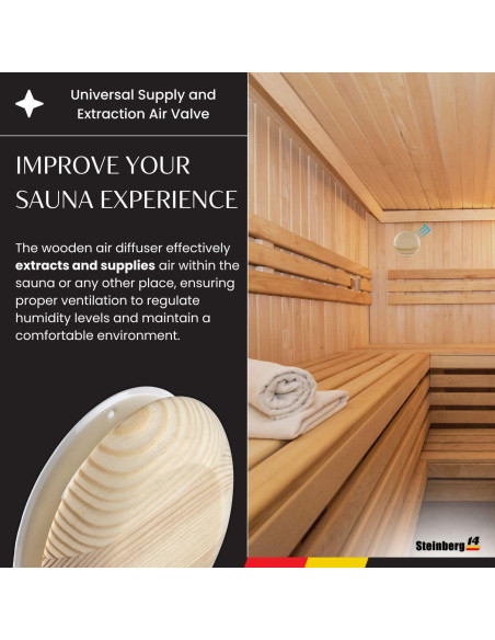 Difusor de Aire de Madera Steinberg14 17 cm para Sauna