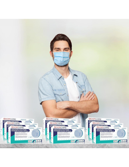 2000 Mascarillas Desechables VEEBOOST 3 Capas Azul Transpirables