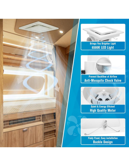 Ventilador Extractor de Baño con Luz LED CMOOD 35W 110 CFM