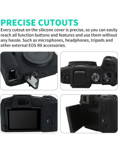 Funda de Silicona Suave EasyHood para Canon EOS R8 - Negra 2