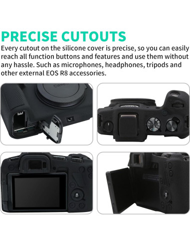 Funda de Silicona Suave EasyHood para Canon EOS R8 - Negra