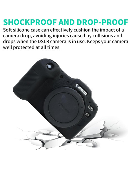 Funda de Silicona Suave EasyHood para Canon EOS R8 - Negra