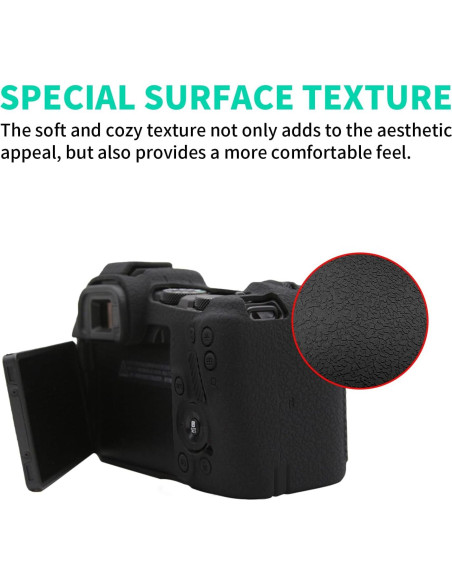 Funda de Silicona Suave EasyHood para Canon EOS R8 - Negra