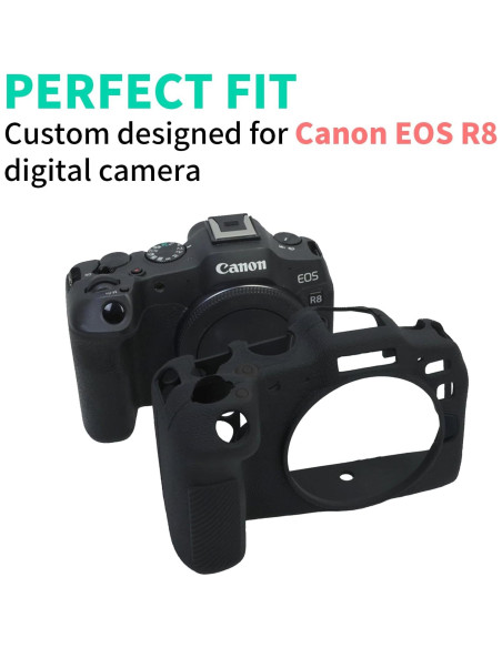 Funda de Silicona Suave EasyHood para Canon EOS R8 - Negra