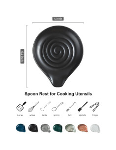 Soporte para Cuchara de Porcelana LAUCHUH Negro 15.5 cm 2