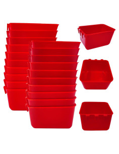 20 Tazas de Alimentación para Aves Rojo 250 ml - Hefei Mengku