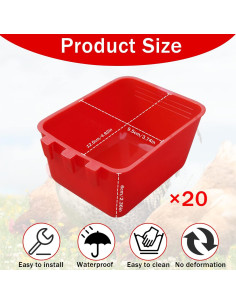 20 Tazas de Alimentación para Aves Rojo 250 ml - Hefei Mengku 2