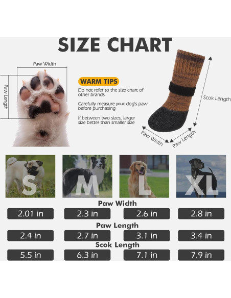 Calcetines Antideslizantes para Perros Mihachi Marrón XL