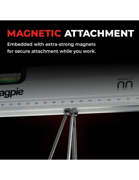 Nivel Magnético Magpie 30 cm 2 en 1 con Burbuja 180/90/45