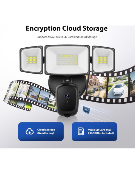 Cámara de Inundación Onforu 2K HD 55W con Luz y Alarma