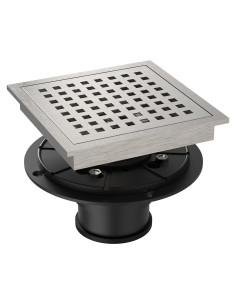 Desagüe de Ducha Cuadrado Homfan 15.24 cm Níquel Cepillado