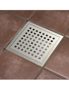 Desagüe de Ducha Cuadrado Homfan 15.24 cm Níquel Cepillado 2