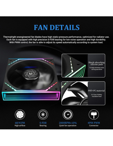 Enfriador de Agua CPU Thermalright FI360 Negro 360mm PWM