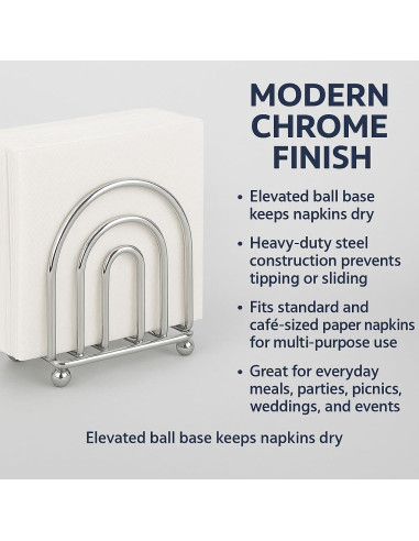 Soporte para Servilletas de Cromo Dependable Industries 14cm