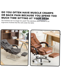 Reposapiés Ergonómico de Acero Inoxidable NUOBESTY 41x37cm 2