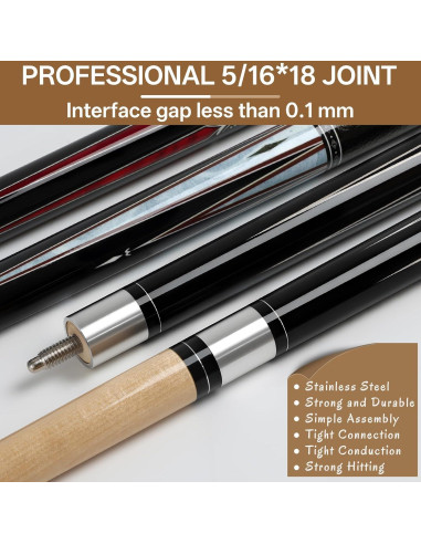 Juego de Palos de Billar Kmise 58" Arce Canadiense 4 Colores