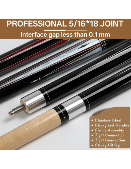 Juego de Palos de Billar Kmise 58" Arce Canadiense 4 Colores