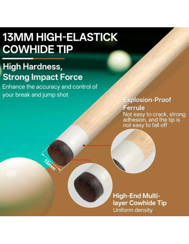 Juego de Palos de Billar Kmise 58" Arce Canadiense 4 Colores