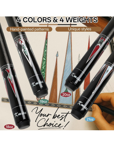 Juego de Palos de Billar Kmise 58" Arce Canadiense 4 Colores