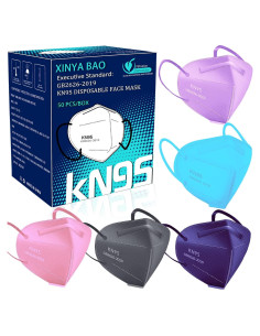 Mascarillas KN95 XINYA BAO 50 Paquetes 5 Capas Eficiencia 95%