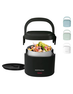 Caja de Almuerzo Eléctrica Nostalgia 2.5 Tazas Negra
