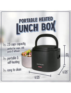 Caja de Almuerzo Eléctrica Nostalgia 2.5 Tazas Negra 2