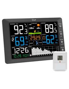 Estación Meteorológica Inalámbrica Urageuxy WS0818 con Reloj Atómico