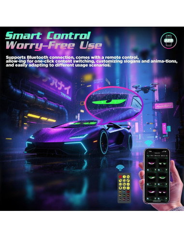 Luces LED Ojos del Diablo Dienspeak 49.1x11 cm Control Remoto