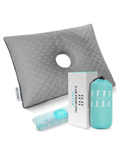 Almohada para Perforación de Orejas HELLiHOME - Espuma Viscoelástica Ajustable