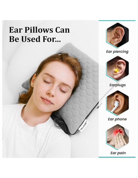 Almohada para Perforación de Orejas HELLiHOME - Espuma Viscoelástica Ajustable